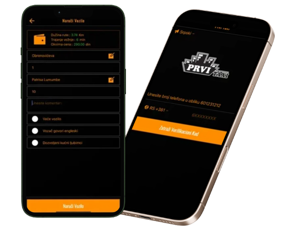 PRVI TAXI mobilna aplikacija